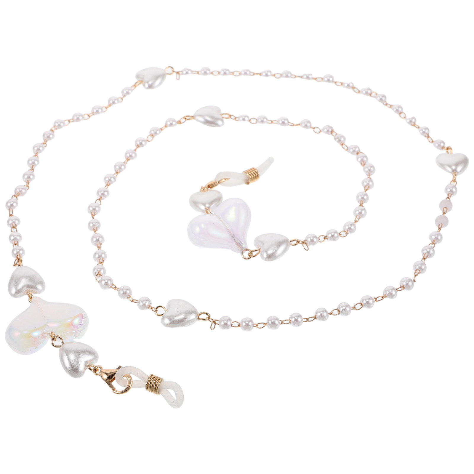 Mask Lanyard Adjustable - Peach Heart Mask Chain with Simulation