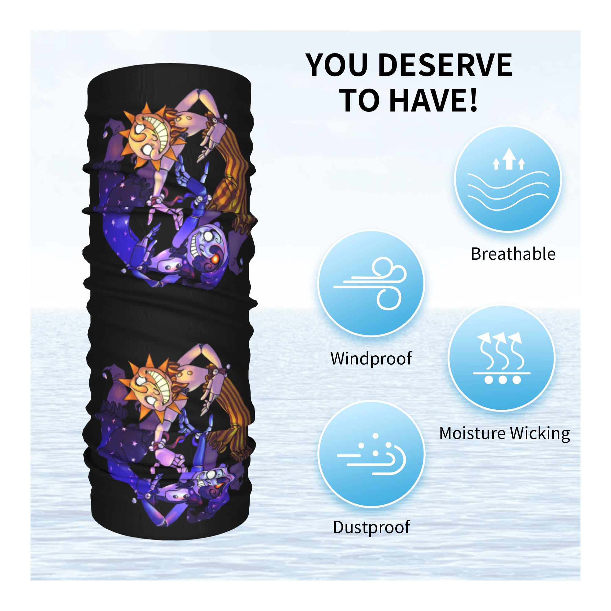 Sun And Moon FNAF Security Bre - đánh giá và giá Neck Gaiter Face Cover