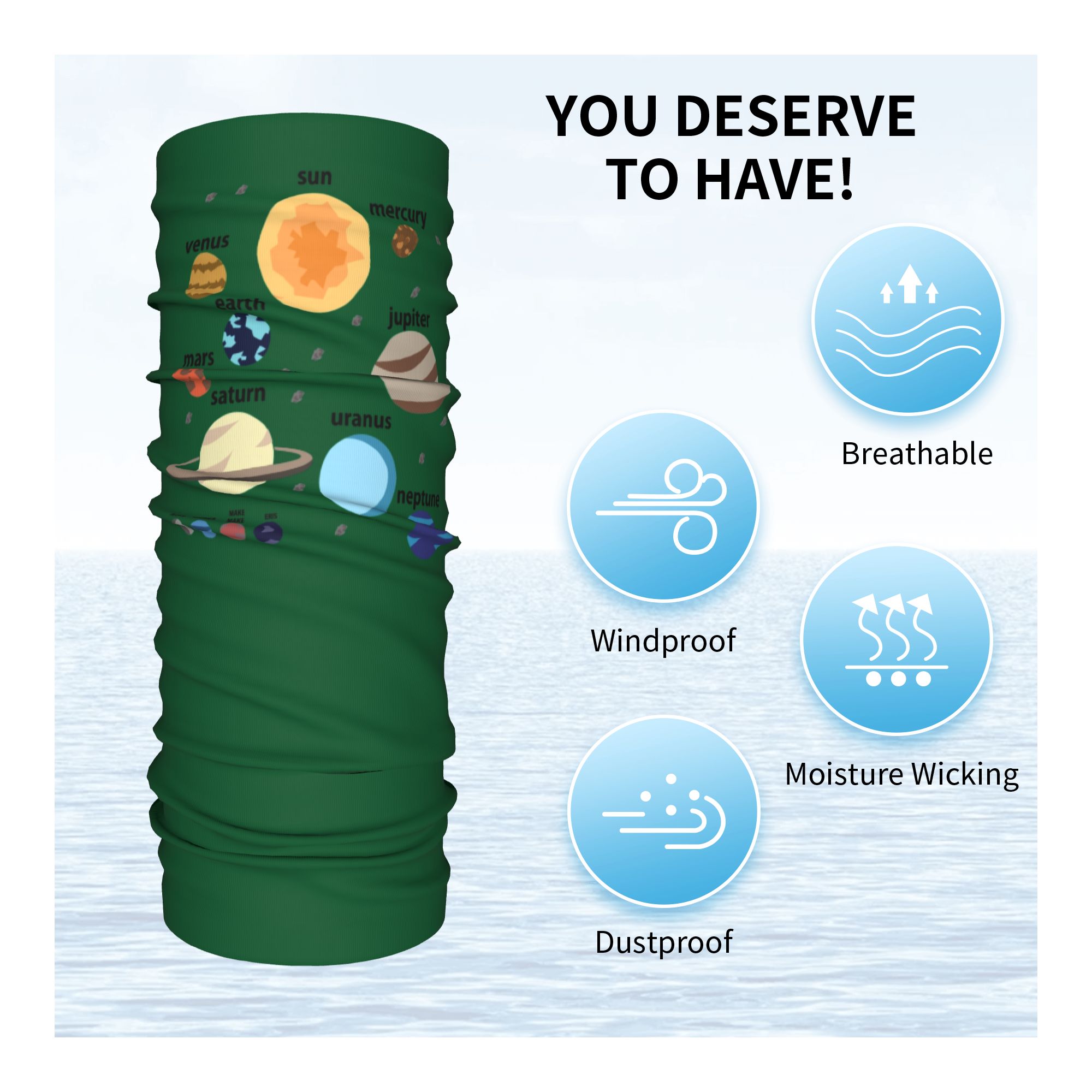 Custom Earth Sun Solar System  - đánh giá và giá Neck Gaiter Face Cover